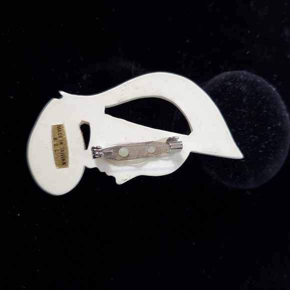 Vintage Musical Note Ladies' Face Pin Brooch - Picture 4 of 4